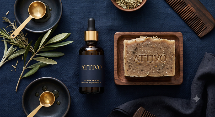 ATTIVO Kit Completo — Siero + Sapone Anti-Età Uomo
