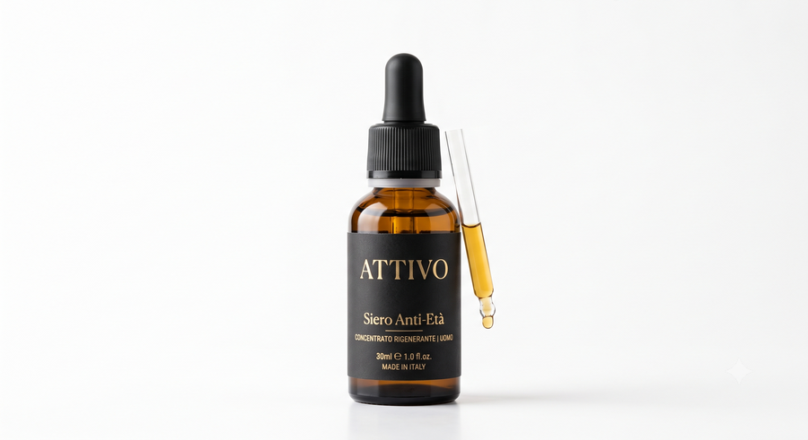 ATTIVO Siero Anti-Età — Retinolo & Vitamina C per Uomini