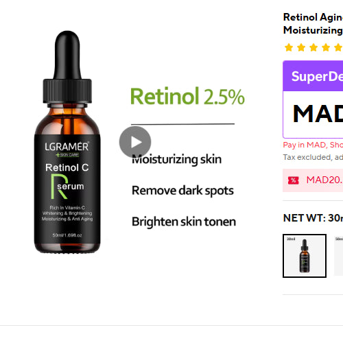 ATTIVO Siero Anti-Età — Retinolo & Vitamina C per Uomini